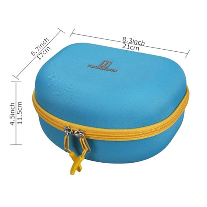 Tourmate Hard Travel Case for Riwbox CT-7 / CT-7S Cat Ear LED Light Kids Wireless Headphones, Protective Carrying Storage Bag（Box for Sale） (Blue&Yellow) - color: Blue&Yellow