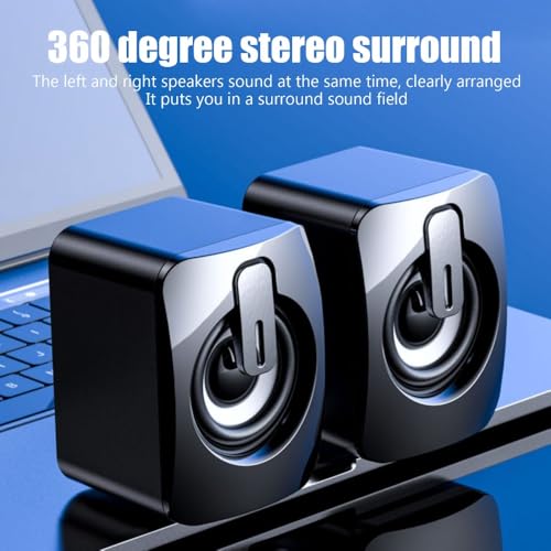 1 Pair A2 Mini ABS Computer Speaker Stereo Sound Wired Less Distortion Clear Bass USB Powered Gaming Speaker Laptop Desktop Use