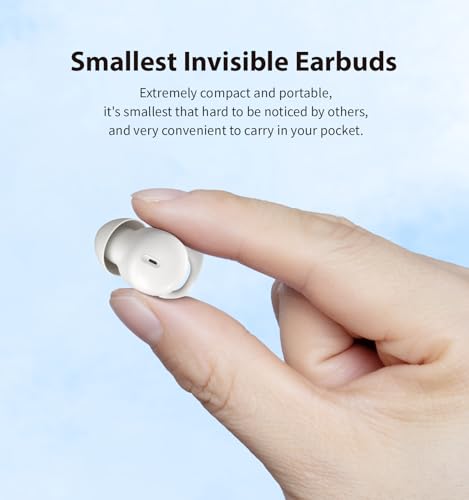 Invisible Sleep Headphones,Sleep Earbuds for Side Sleepers,Sleeping Earbuds Comfortable Noise Blocking, Bluetooth 5.3 Wireless Headphones for Sleeping,Running,Driving - White A10