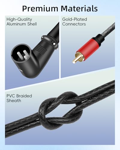 90 Degree 3Pin XLR to RCA Cable,Right Angle XLR Male to RCA Male Audio Adapter Cable for Mixers, Amplifiers, Players, Microphones est.(2M) - style: 90 Degree XLR 3-Pin Male to RCA Male 2M