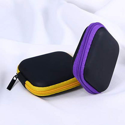 Sewroro Mini EVA Headphone Case, Portable Travel Earphone Pouch, Earbud Storage Box, USB Cable Holder, 2.95 x 2.95 x 0.98 Inches (Yellow) - color: Yellow