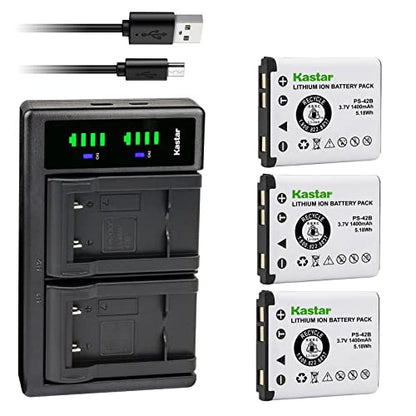 Kastar 3-Pack Battery and LTD2 USB Charger Compatible With Steelseries Arctis Nova Pro Wireless Headset for Xbox and PlayStation - size: 1 Charger + 3 Batteries