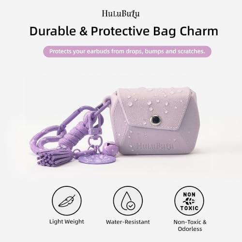 Bubble Pod Wireless Earbuds Case, Shockproof Waterproof EVA Case with Strap & Smiley Charm for Girls,Teens,Gift（Light Violet） - color: Light Violet