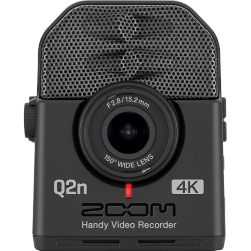 Zoom Q2n-4K Handy Video Recorder, 4K/30P UHD Video, Compact Size, Stereo Microphones, Wide Angle Lens, for Recording Music, Video, YouTube Videos, Livestreaming Bundle with Accessories