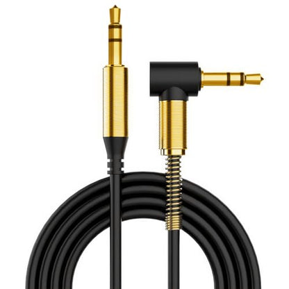 Aux Cord 6.6ft/2M, Right Angle Gold Plated 3.5mm Audio Cable, Hi-Fi Sound Male to Male Aux Cable Home Car Stereo Audio Jack Cables Auxiliary Cord Compatible with Headphone MP3 iPhone iPad Tablet - size: 2M