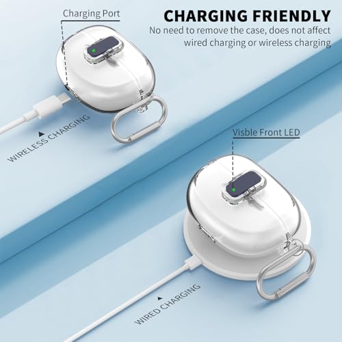 [Secure Lock] TUDIOW for Bose Ultra Open Earbuds Case(2024) | Clear TPU Shockproof Protective Cover for Bose Open Ear Wireless Earbuds Accessories with Cleaning Kit & Keychain(Clear) - color: Clear