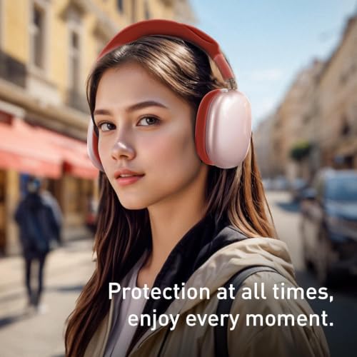 3 in 1 Case Cover for AirPods Max 2/1 (2026/2024/2020), Clear TPU Ear Cup/Silicone Earpad Case/Headband Cover, Anti-Scratch Accessories Set Compatible with Apple, Red - color: B2- Red