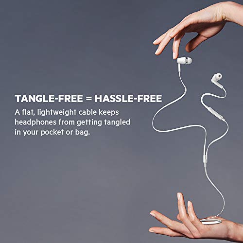 Belkin Wired Earbuds with Lightning Connector, Built-in Mic | In-ear headphones, tangle-free cable, inline remote, volume and track controls, water resistant, iPhone, iPad - color: White, size: One Size, style: LTG
