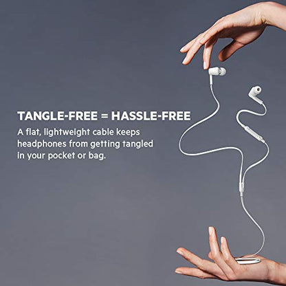 Belkin Wired Earbuds with Lightning Connector, Built-in Mic | In-ear headphones, tangle-free cable, inline remote, volume and track controls, water resistant, iPhone, iPad - color: White, size: One Size, style: LTG
