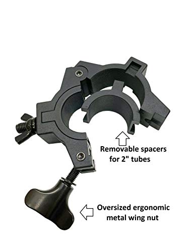 Four Pack (4) Slim 1.25" Width O Clamp DJ Stage Fits 1.5"/2" Lighting Heavy Duty Mounting for Stand/Truss