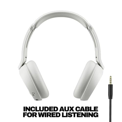 Skullcandy Icon 180 Wireless On-Ear Bluetooth Headphones - Bone | 50 Hours Battery, Lightweight and Travel Ready, Secure Fit, Sweat and Water Resistant, Microphone iPhone Android, Foldable - color: Bone