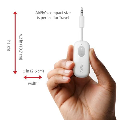 Twelve South AirFly SE, Bluetooth Wireless Audio Transmitter Adapter, Black | Bluetooth Adapter for AirPods/Headphones, 20+ Hr Battery, Works with 3.5mm aux Jacks on Airplanes, TVs, Gym Equipment, Travel - color: Black, style: AirFly SE