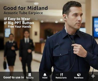 Earpiece for Midland Walkie Talkies with Mic Security Headsets for GXT1000VP4 LXT500VP3 GXT1050VP4 GXT1000XB (2Packs)