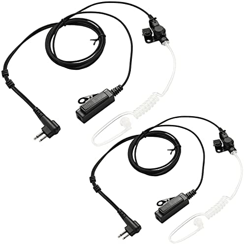 Compatible with Motorola CP200 CP200D Earpiece, BPR40 CP100D CP185 RDM2070D Two Way Radio Headset,Walkie Talkie Earpiece with Mic,Earpiece for Motorola Walkie Talkie Radio - color: 2 packs