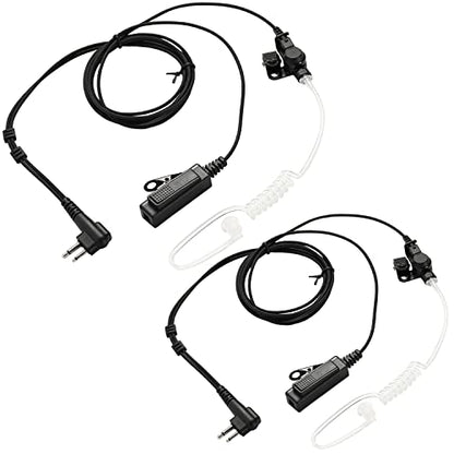 Compatible with Motorola CP200 CP200D Earpiece, BPR40 CP100D CP185 RDM2070D Two Way Radio Headset,Walkie Talkie Earpiece with Mic,Earpiece for Motorola Walkie Talkie Radio - color: 2 packs