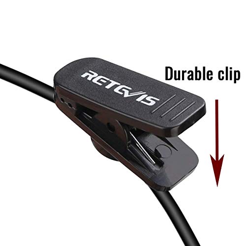 Retevis RT22 Walkie Talkie Earpiece, for RT68/RT21/H777/RT27/RT68H | 2 Pin, Compatible with Pxton, Baofeng BF-888S/BF-T26, Kenwood Two Way Radio, Walkie Talkie Earpiece with Mic(2 Pack) - size: Standard size (Pack of 2)