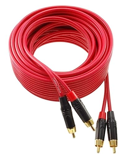 CablesOnline, 20ft. Two-RCA Male to Two-RCA Male Gold-Plated Ultra-Flexible Red Premium Audio Cable, AV-420QR - size: 20ft.