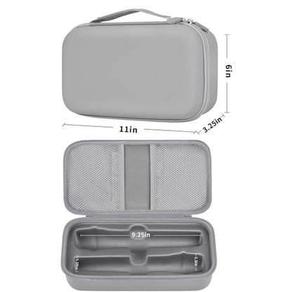 Wireless Microphone Case Compatible with JBL Wireless Two Microphone System, Handheld Dual Mic Travel Bag for Singing or Karaoke for Receivers, Adapters, AA Batteries - color: Lighting Grey