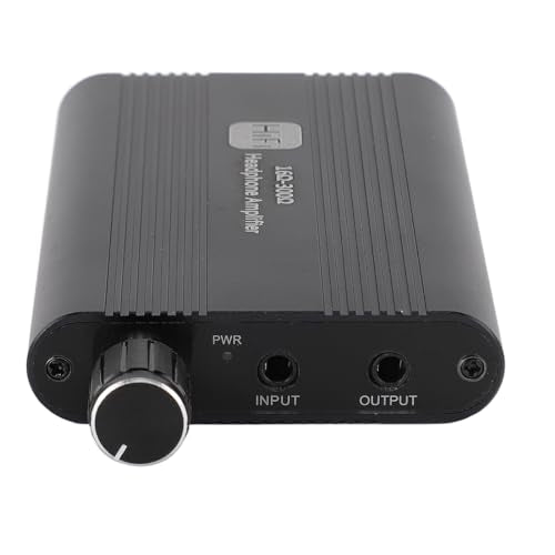 Portable Headphone Amplifier, 16-300Ω Earphone Amp with 2 Stage Gain, 3.5mm AUX in/Out, 1500mAh Battery, Volume Control, for MP3 MP4 Phone Computer