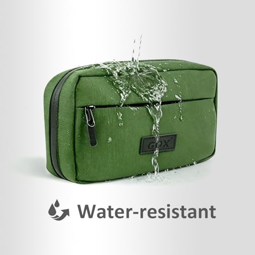 GOX Travel Cable Organizer Bag, Small Tech Pouch for Electronics, Green - color: Green