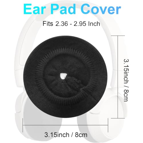PChero Headphone Ear Pads Covers, 2 Pairs, Fit 2.36"-2.95" | Stretchable Knit Fabric, Sweat Cover, Washable Sanitary Earcup Protectors, For On-Ear Headset