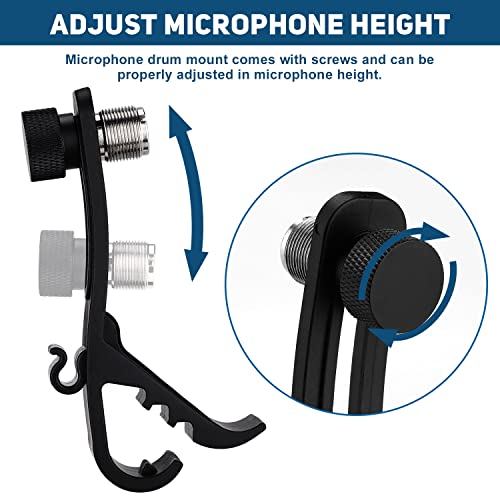 Facmogu 2PCS Drum Microphone Clip, Adjustable Mic Mount Clamp Holder | Mic Securing Clip Shockproof Drum Mounts | For Professional Drum Recording Studio Drum Recording Musical Instrument
