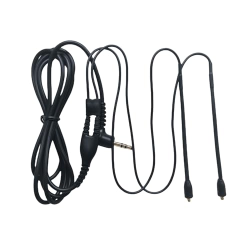 Replacement EAC64BK 64 -Inch Detachable Earphone Cable for Shure SE215, SE315, SE425 SE535 and SE846 Earphones (Black) - color: Black