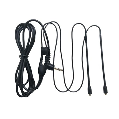 Replacement EAC64BK 64 -Inch Detachable Earphone Cable for Shure SE215, SE315, SE425 SE535 and SE846 Earphones (Black) - color: Black