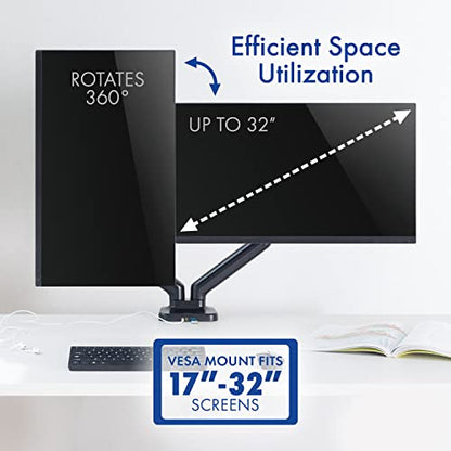 Dual Spring LCD Monitor Arms with USB and Multimedia Ports for: Sceptre Curved 24" 75Hz Professional LED Monitor 1080p 98% sRGB HDMI VGA Build-in Speakers, Machine Black 2021 - style: Dual Arm
