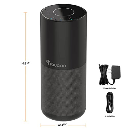 TOUCAN S100 Conference Speakerphone, 360 Voice Pickup, Wireless & USB Speakerphone with AI Noise Reduction, Plug and Play for Zoom, Teams, Home Office Meetings