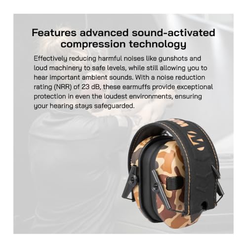 Walker's Razor Slim Electronic Earmuffs | Protective Case - color: Duck Camo