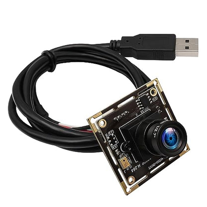 ELP H.264 1080P USB Camera Module with Microphone 3.6mm Wide Angle Webcam | FHD PC Camera for Computer & Laptop, UVC USB2.0 Lightburn Camera for Laser, Home Security, Embedded Machine Vision, Robotics - size: 3.6mm lens