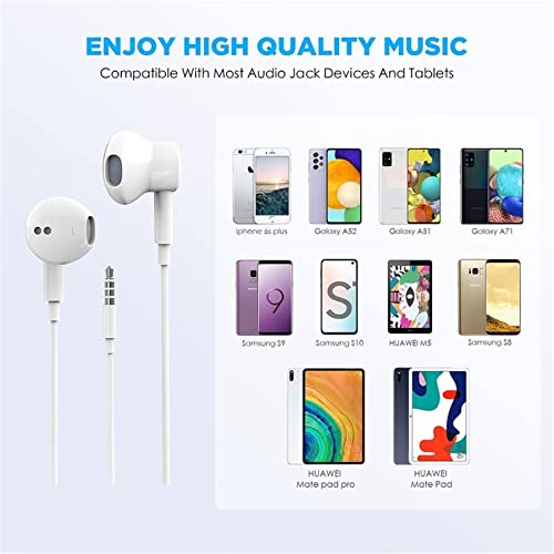 2 Pack Wired iPhone Earbuds/iPhone Headphones/Earphones with 3.5mm AUX Plug | [MFi Certified] with Microphone & Volume Control Earbuds for iPhone/iPad/iPod/Computer/MP3/4/Android Most 3.5mm Audio Devices