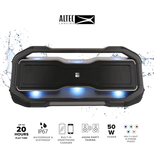 Altec Lansing - Portable Bluetooth Speaker, Waterproof IP67 - color: Steel Grey