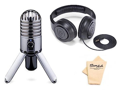 SAMSON Meteor Microphone with Headphones and Cotton Polish Cloth