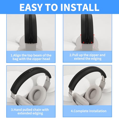 Adhiper Sweat Headband Cover for Beats Studio Pro & Studio 3 - Black - color: Black
