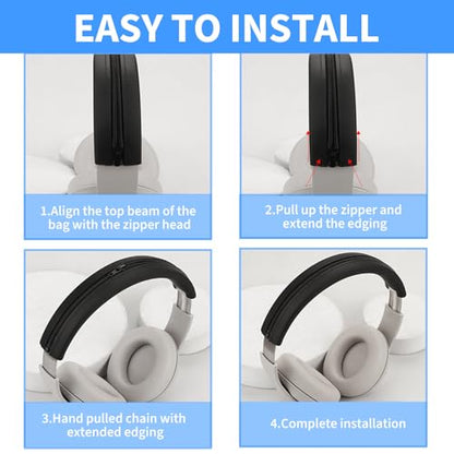 Adhiper Silicone Sweat Headband Cover for Beats Studio Pro & Studio 3 Headphones, Silicone Cover Headphone Cover Accessories for Beats Studio Pro, Studio 3 Headband, Washable & Sweatproof - Red - color: Red