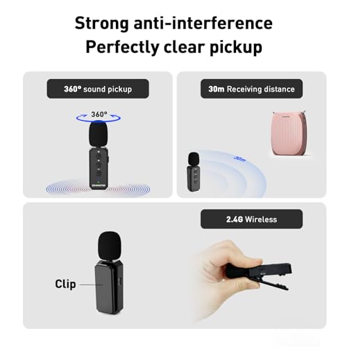 ZOWEETEK Wireless Voice Amplifier with Lavalier Mic for Teachers | Lapel Clip Mic, Portable Speaker, Mini Design, for Speech, Meeting, Yoga, Classroom, Rechargeable - color: Rose gold