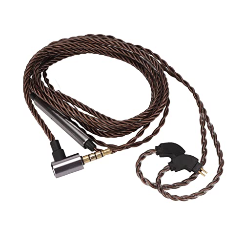 2 Pin 0.78mm Headphone Cable with Mic Replacement Headphone Cable Upgrade Cord with Volume Control Pre Shaped Earhook for IEM Music Calls