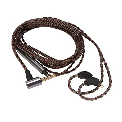 2 Pin 0.78mm Headphone Cable with Mic Replacement Headphone Cable Upgrade Cord with Volume Control Pre Shaped Earhook for IEM Music Calls