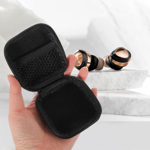 Portable Eva Earbud Case Pouch with Zipper Electronic Organizer Bag for Travel Cable Storage and Earphone Protection, Black