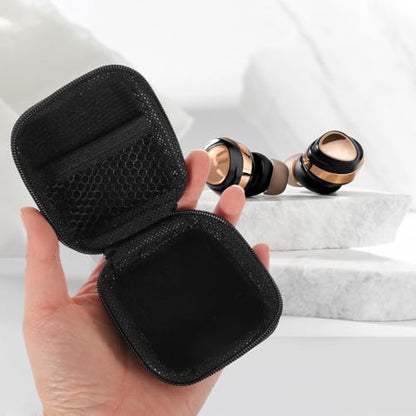Portable Eva Earbud Case Pouch with Zipper Electronic Organizer Bag for Travel Cable Storage and Earphone Protection, Black