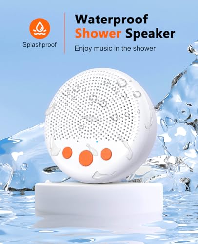 LENRUE Shower Speaker, Bluetooth Waterproof Speaker Wireless, Portable Speakers with Clear Loud Sound, Suction Cup, Lanyard, Ideas Gifts - color: Beige