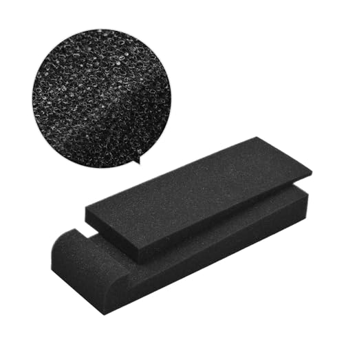 LiebeWH Acoustic Isolation Foam Shockproof High Density Speaker Pads, Black Sloped Monitor Pads for Stable Sound Output, 27x10cm for Home and Professional Studios (27 X 10cm) - size: 27 X 10cm