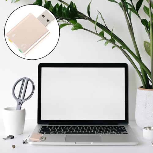 USB External Sound Card Audio Interface with Headphone and Microphone Jack Plug and Play USB to Adapter for Laptop Desktop No Driver Required Compact Stereo Sound Card Random Color
