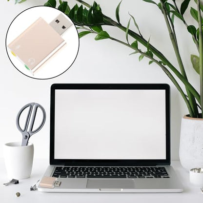 USB External Sound Card Audio Interface with Headphone and Microphone Jack Plug and Play USB to Adapter for Laptop Desktop No Driver Required Compact Stereo Sound Card Random Color
