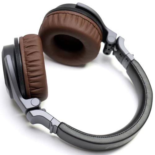 Soft Protein Leather Ear Pads for Pioneer HDJ CUE1 Cue One, HDJ500 DJ Headphone (Brown) - color: Brown