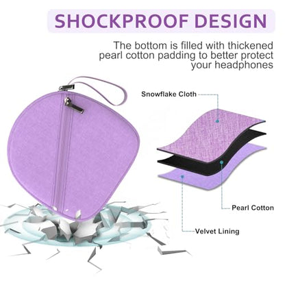 Headphone Case Compatible with JBL/Beats/Sony/BERIBES/SoundCore/TOZO/KVIDIO/JLab/Bose, Ultra-Thin Headphone Bag Travel Carrying Universal, Purple - color: Purple