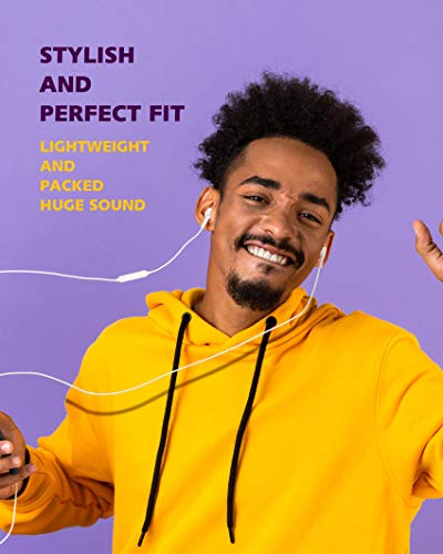 PALOVUE Lightning Headphones Earphones MFi Certified with Microphone | Compatible with iPhone 14 13 12 11 Pro Max X XS Max XR 8 Plus 7 Plus SweetFlow White - color: White
