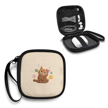 Rectangle Shaped Portable Protection Earphone Case Lightweight Universal Carrying Bag Wired/Bluetooth Headset Box Storage Pouch(Cat) - color: Cat